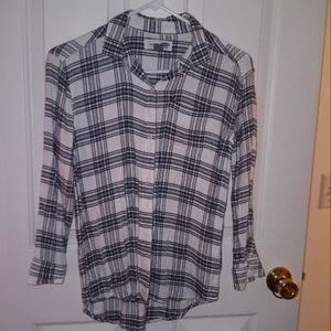 NWOT old navy plaid boyfriend shirt